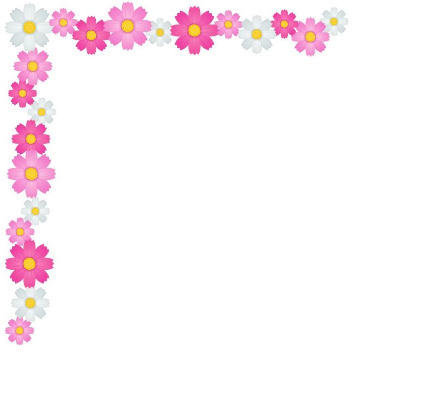 秋桜 コスモス の花のコーナー飾り枠フレーム